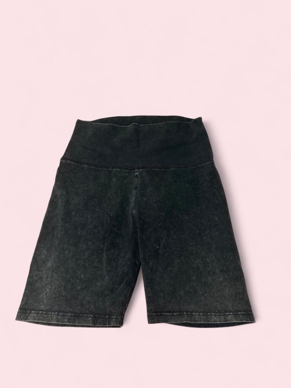 aerie High-Rise acid wash Black Bike Shorts